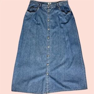 Calvin Klein Long Jean Skirt Vintage Blue Denim